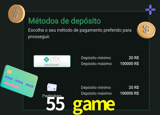 O cassino 55 game oferece uma grande variedade de métodos de pagamento